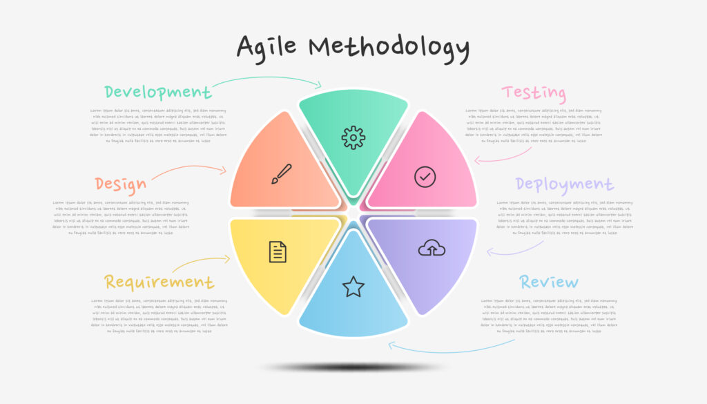 Infographic Agile Methodology. Colorful modern infographic template.