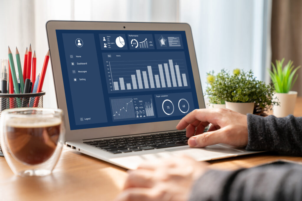 Business data dashboard provide modish business intelligence analytic for marketing strategy planning